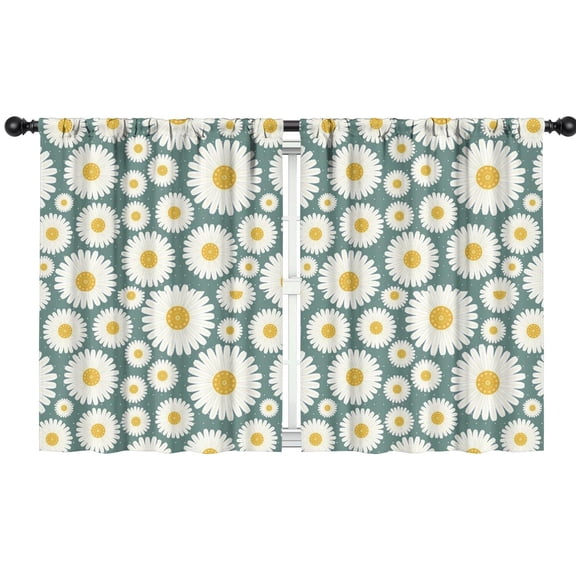 Blackout Kids Curtains,Teal Daisy Flower Big Blooms Pattern Childrens Insulated Curtains Set Of 2,Bedroom Essentials,Toddler Room Decor 42"x54"