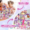 thumbnail image 2 of Huge Wave 35 inch 493PCS DollHouse Set Girl Toys, with Colorful Lights, 25 Rooms Princess Doll House Furniture and Accessories, Christmas Birthday Gift for Girls Ages 3-8, 2 of 8