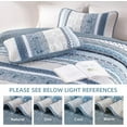 thumbnail image 4 of Boho Quilt Set Queen Size, Light Blue Bohemian 3 Pieces Quilt Sets, Lightweight Summer Bedspread Coverlet Bedding Set for All Season (96"x90"), 4 of 6