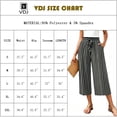 thumbnail image 2 of VDJ Womens Dress Pants Ruffle Elastic Waist Drawstring Flowy Capris Pants Striped Printed Business Work Straight Pants Size XL, 2 of 8