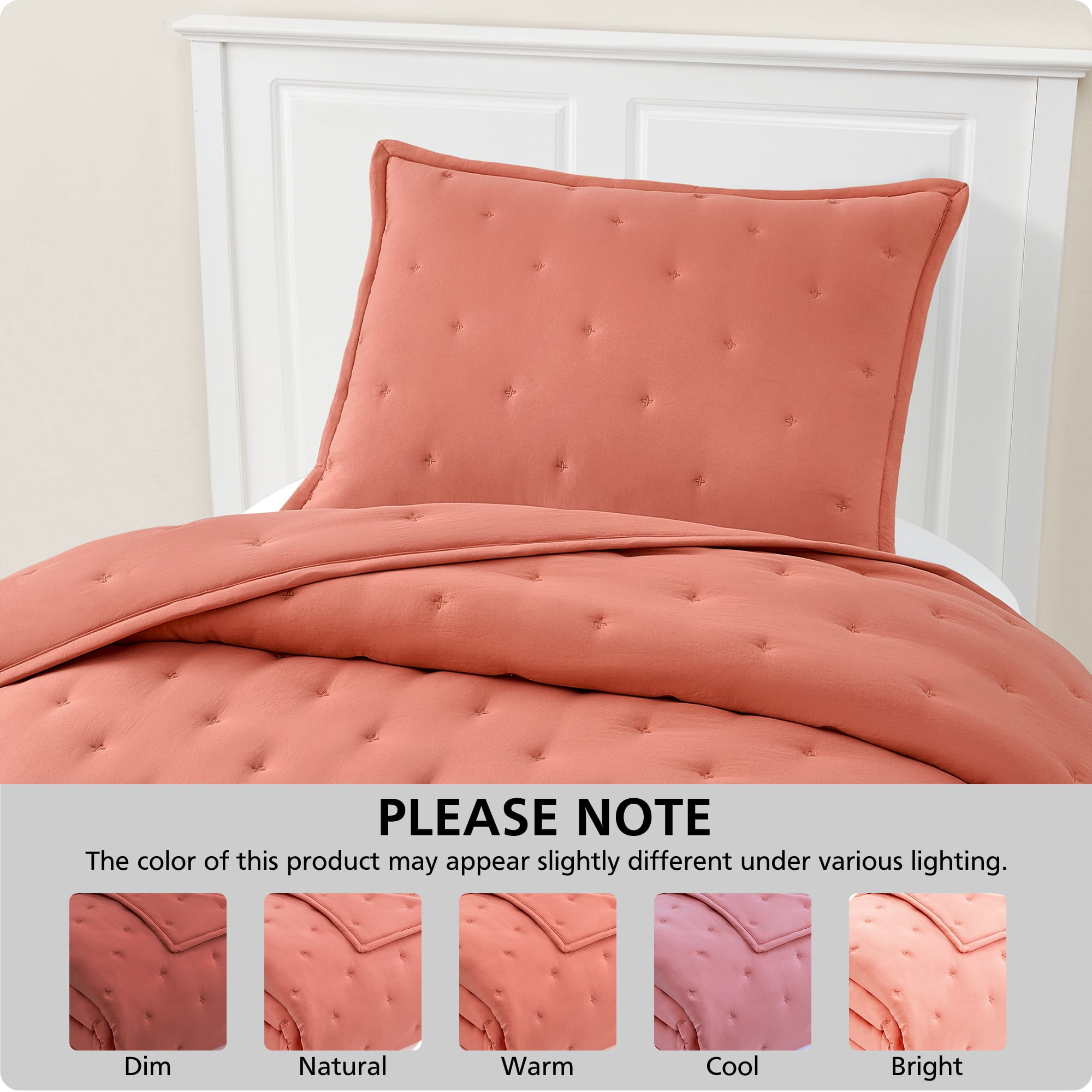 Mainstays Twin/Twin XL Comforter Set, All-Season, 2-Piece, Rust