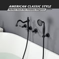 thumbnail image 3 of SUMERAIN Matte Black Wall Mount Bathtub Faucet with Hand Held Shower, Traditional High Flow Tub Filler Set Including Rough-in Valve, 3 of 12