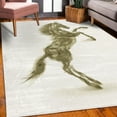 thumbnail image 3 of Horses Decorative Rug, Gallop Animal Motif Rearing up Blazing Devilish Moving Freely Theme, Quality Carpet for Bedroom Dorm and Living Room, 6 Sizes, Pale Olive, by Ambesonne, 3 of 4
