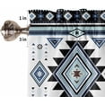 thumbnail image 5 of Kitchen Curtains Set, Blue Western Kitchen Curtains and Valances Set, Ethnic Boho Geometric Abstract Southwest Rod Pocket Tier Curtains 36 Inch Length for Cafe/Bedroom Windows, 5 of 6