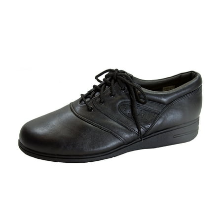 

24 HOUR COMFORT Kat Wide Width Lace Up Comfort Leather Shoes BLACK 9.5