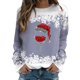 thumbnail image 1 of Gibobby Sudadera navideña mujer Sudadera de cuello redondo con estampado de Navidad para mujer, camisetas informales de manga larga para entrenamiento(Gris,XG), 1 of 4
