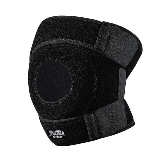 Trayknick 1Pc Knee Stabilizer Elastic Breathable Black Adjustable Compression Knee Support Brace for Workout