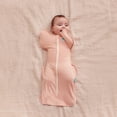 thumbnail image 5 of Love to Dream Swaddle Up LITE Cotton 0.2 TOG Baby Sleep Sack, Arms Up Design, Twin Zipper, Newborn 5-8.5 lbs, Blush Pink, 5 of 6