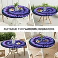thumbnail image 7 of Blue Purple Tie Dye Pattern Round Fitted Tablecloth with Elastic Edge,Dining Table Cover Waterproof,Outdoor Round Tablecloth for Camping,Dining,Indoor and Outdoor, 7 of 7