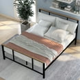 thumbnail image 3 of Clearance Metal bed with wood decoration（Queen size）, 3 of 9