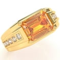 thumbnail image 2 of Men's Citrine Diamond Channel Ring In Solid 14k Yellow Gold, 2 of 6
