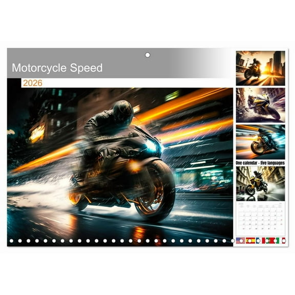 Motorcycle Speed (Monthly Wall Calendar 2026 11.7 x 16.5 (open)), CALVENDO 14 Month Calendar