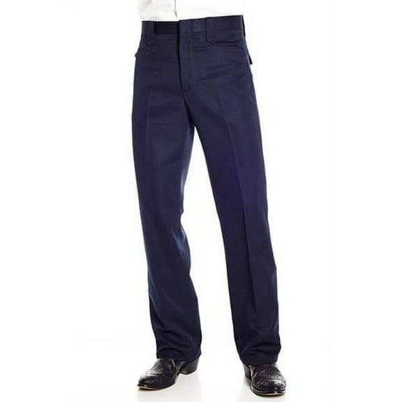 Circle S Mens Navy Polyester Solid Dress Ranch Pant Western 37