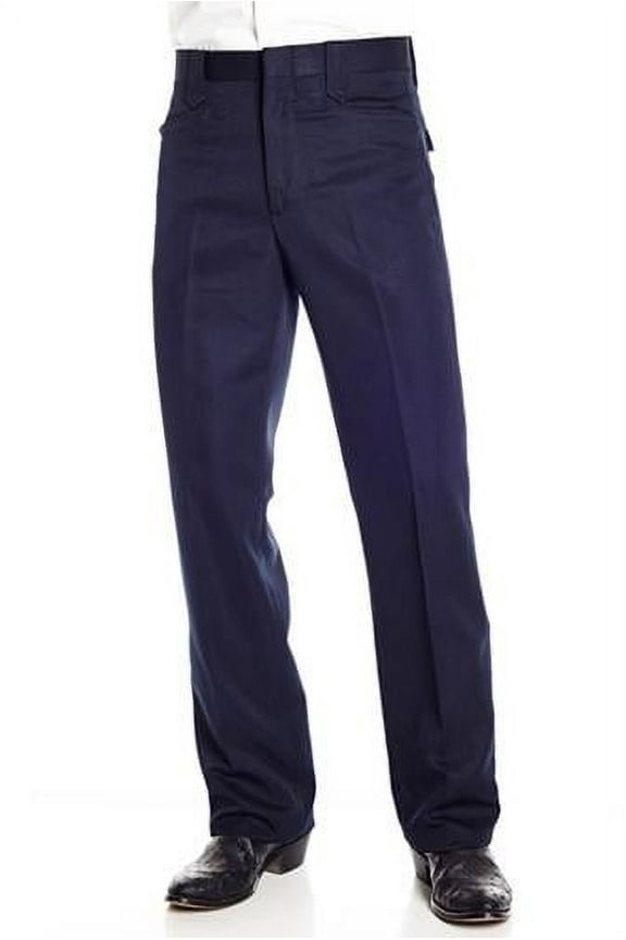 Mens Navy Polyester Solid Dress Ranch Pant Western 46