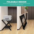 thumbnail image 5 of Luggage Rack, Folding Suitcase Stand with Storage Shelf,Bamboo Luggage Stand for Guest Room,Bedroon and Hotel,Holds up to 131 lb,Fit Most Luggage Size,Black, 5 of 8