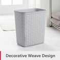 thumbnail image 4 of Sterilite Bathroom Trash Can, 3.4 Gallon Small Plastic Weave Garbage Bucket Bin with No Lid, Gray, 4 of 10