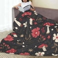 thumbnail image 6 of Honeii Fly Agaric and Flowers Print Fleece Blanket - Throw Blanket for Bed, Sofa, Couch, Camping, and Travel , Microplush Ultra Soft Warm Blanket-60"x50", 6 of 7