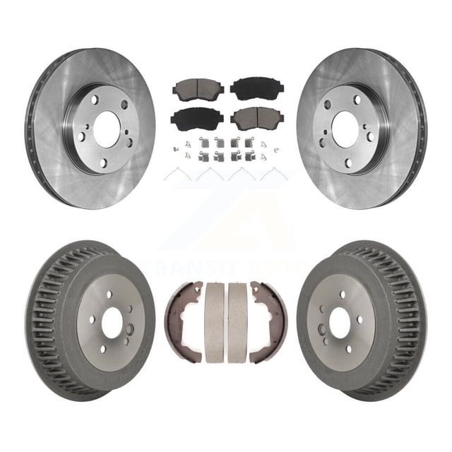 CMX Front Rear Disc Brake Rotors Ceramic Pads and Drum Kit for Car 1998-2003 Toyota Sienna K8C-102388