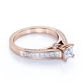 thumbnail image 4 of JeenMata Vintage 1 Carat Princess Cut Moissanite - Channel Set Band - Edwardian Engagement Ring in 18K Rose Gold over Silver, 4 of 7