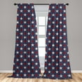 thumbnail image 5 of Ambesonne Prehistoric Country Curtains, US Freedom, Pair of 28"x84", Dark Blue White and Ruby, 5 of 5
