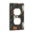 thumbnail image 2 of Yayeee Duplex Wall Plate 1-Gang 4.5"x2.7" Home Receptacle Light Switch Decorative Outlet Cover, Autumn Ghost Pattern, 2 of 7