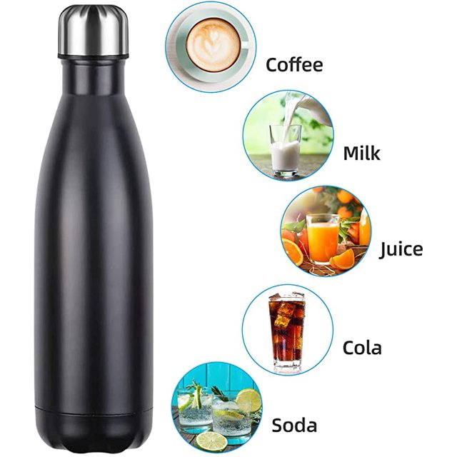 Termo, botella de agua de acero inoxidable de 500 ml, aislamiento al vacío de doble pared, botellas frías/calientes sin BPA y ecológicas. Thermo JM