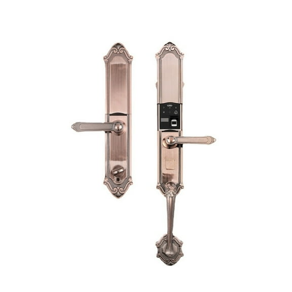Semi-automatic Fingerprint Lock Electronic Password Anti-theft Villa Door Lock Luxury Chinese Sliding Handle ,More Secure