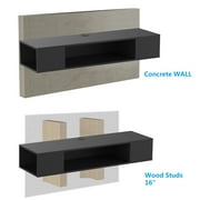 FITUEYES Modern Wall Mounted Floating Television Stand Media Console, Black, Cable Management, 39.4 in Length