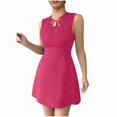 thumbnail image 2 of Styesk Robes pour Femmes Mode Féminine Sans Manches Col Rond Robe Nœud Sans Manches Col Rond Robe, 2 of 7