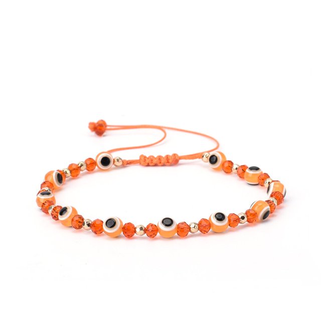 Pulsera de ojo malvado azul con cuentas de cristal de arcoíris a la moda para parejas, hombres y mujeres, cuerda ajustable, amigos de la suerte, pulseras trenzadas a mano, joyería Gao Jinjia LED