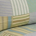 thumbnail image 5 of Spa Stripe's 100% Cotton 3PC Vermicelli-Quilted Striped Patchwork Quilt Set (Full/Queen Size), 5 of 5