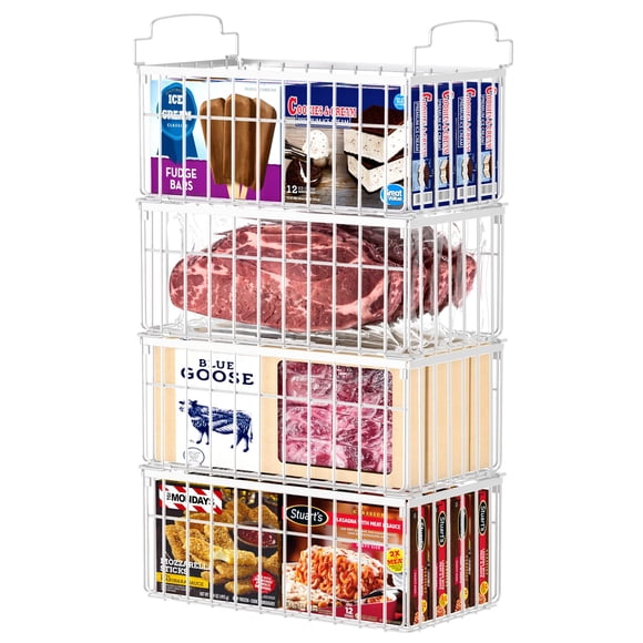 Cestas organizadoras para congelador MSERCUOR, paquete de 4, plegables, 38 x 21 x 17 cm