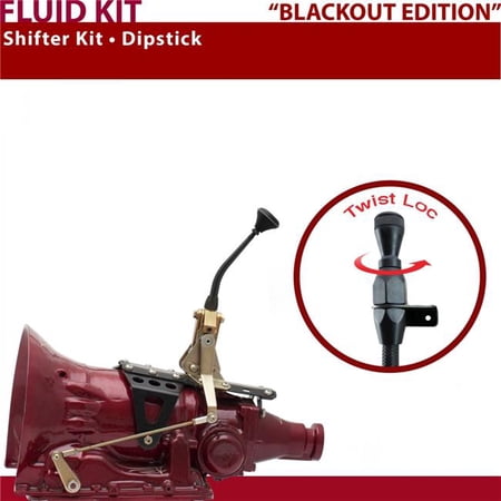 American Shifter FMX Shifter Kit 8 in. Dipstick Black Push Button Ringed Knob for D59EC