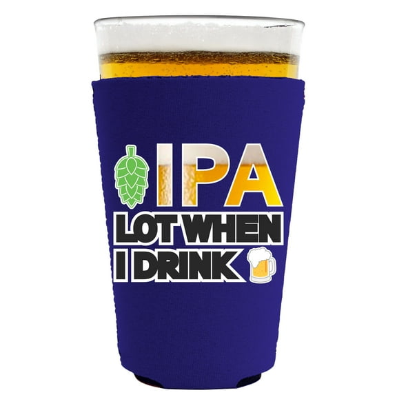 IPA Lot When I Drink Beer Pint Glass Coolie (Purple)