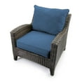 thumbnail image 3 of Jordan Manufacturing 46.5" x 24" McHusk Capri Blue Crosshatch Rectangular Outdoor Deep Seat Chair Cushion Set with Welt, 3 of 10