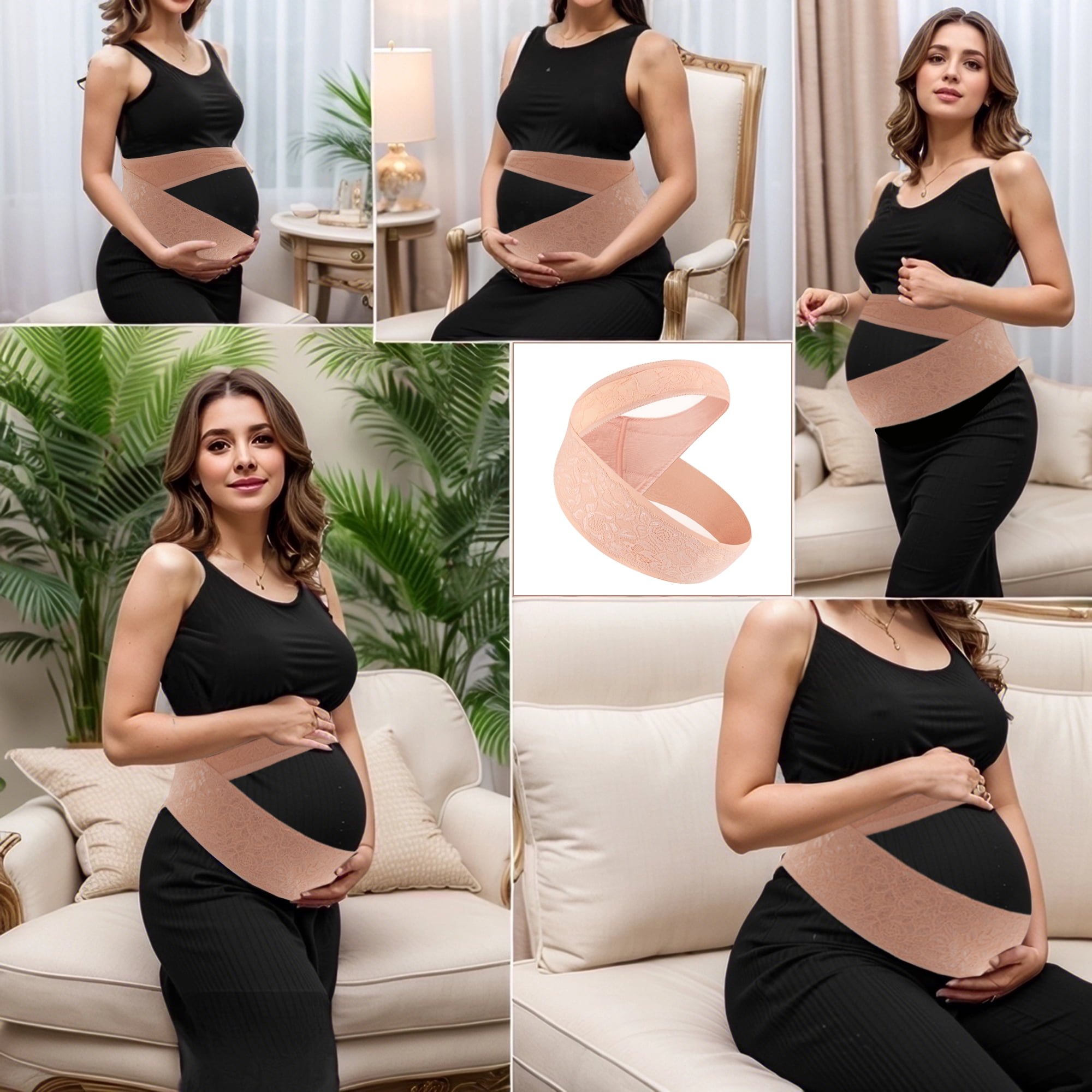 Unique Bargains Pregnancy Belly Band for Pregnant Women 1 PC Large Apricot