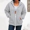 thumbnail image 5 of Towmus Womens Ultimate Heavyweight Zip Up Y2K Hoodies Casual Long Sleeve Sweatshirts Fall Spring Pullover Tops with Pockets, 5 of 9