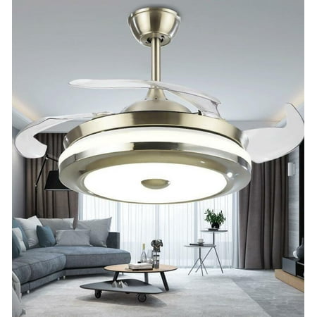 

Modern Bluetooth Invisible Ceiling Fan LED Light Music Player Chandelier 36 /42
