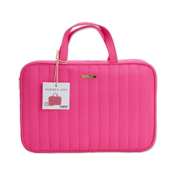 Sophia Joy 2-Piece Weekender Cosmetic Bag Set, Pink