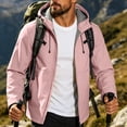 thumbnail image 6 of Jessboyy Jackets for Men with Hood Fall Winter Hiking Climbing Outdoor Jacket Trendy Pockets Hooded Midweight Windbreaker Pink,XXL, 6 of 9