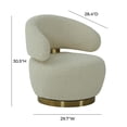 thumbnail image 7 of Maklaine Faux Shearling Green Accent Chair Rectangular Upholstered 30.5"H x 29.7"W x 28.4"D Unassembled, 7 of 7