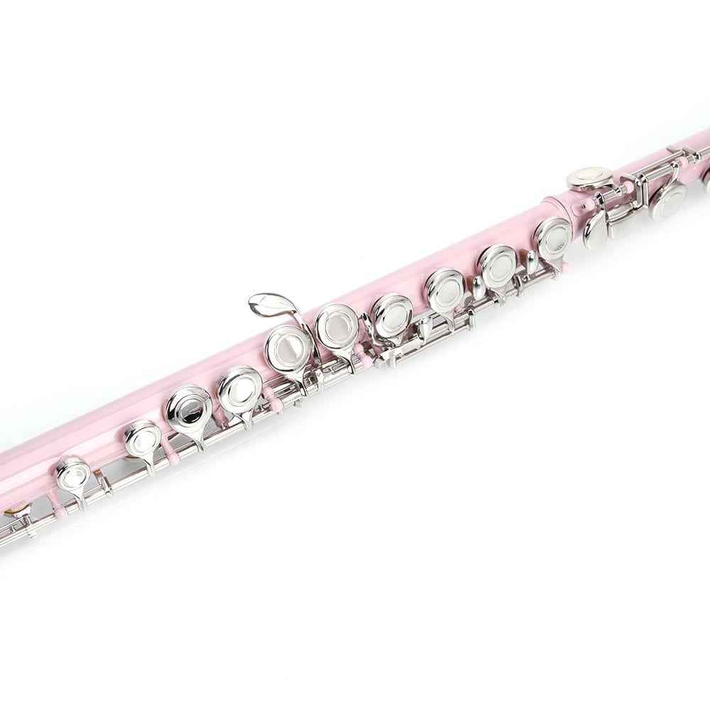 UBesGoo Cupronickel C 16 Closed Holes Concert Band Flute for Student Pink