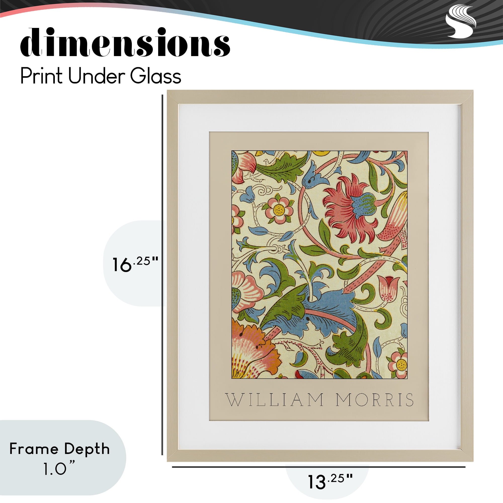 Stupell Industries Stylish Boho Classic Flowers Birch Framed Print Under Glass, design by Lil' Rue