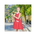 thumbnail image 4 of Sunny Fashion Girls Dress Red Polka Dot Pocket Retro School Summer Everyday Sleeveless 8 Years, 4 of 8