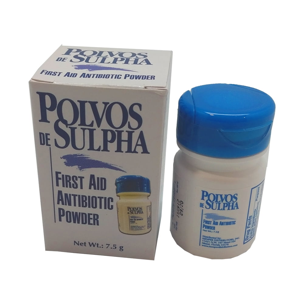 Polvos de Sulpha Antibiotic First Aid Powder for Minor Cuts, Scrapes