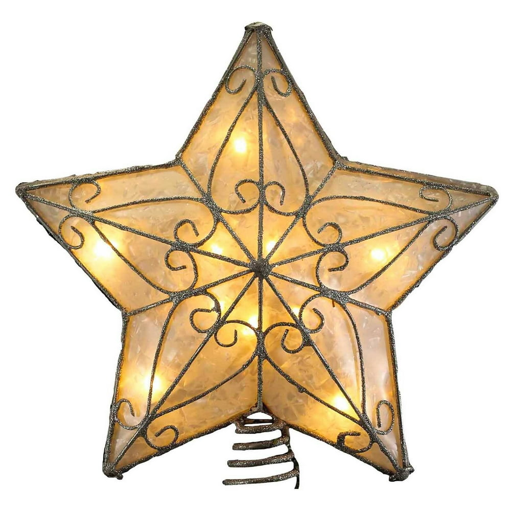 Kurt Adler Trimmed Capiz Star Tree Topper