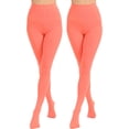 thumbnail image 1 of 2 Pairs Women's Solid Color Tights 80D, Soft Opaque Microfiber Tights, 1 of 3