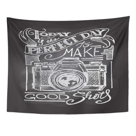 UFAEZU 1950S Doodle Motivation Today is The Perfect Day to Make Good Shots Cinema Creative Wall Art Hanging Tapestry Home Decor for Living Room Bedroom Dorm 51x60