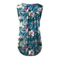 thumbnail image 7 of Summer Saving Wycnly Womens Tank Tops Floral Round Neck Sleeveless Shirts Button Down Loose Flowy Pleated Swing Vest Tunic Blue S Up to 65% off, 7 of 7