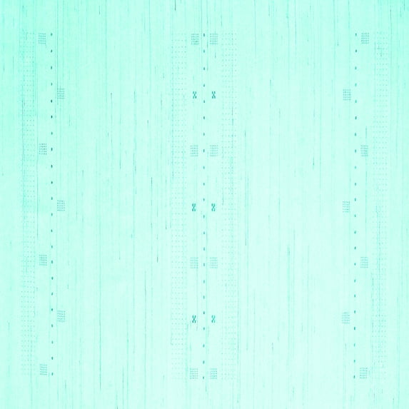 Ahgly Company Machine Washable Indoor Square Solid Turquoise Blue Modern Area Rugs, 3' Square